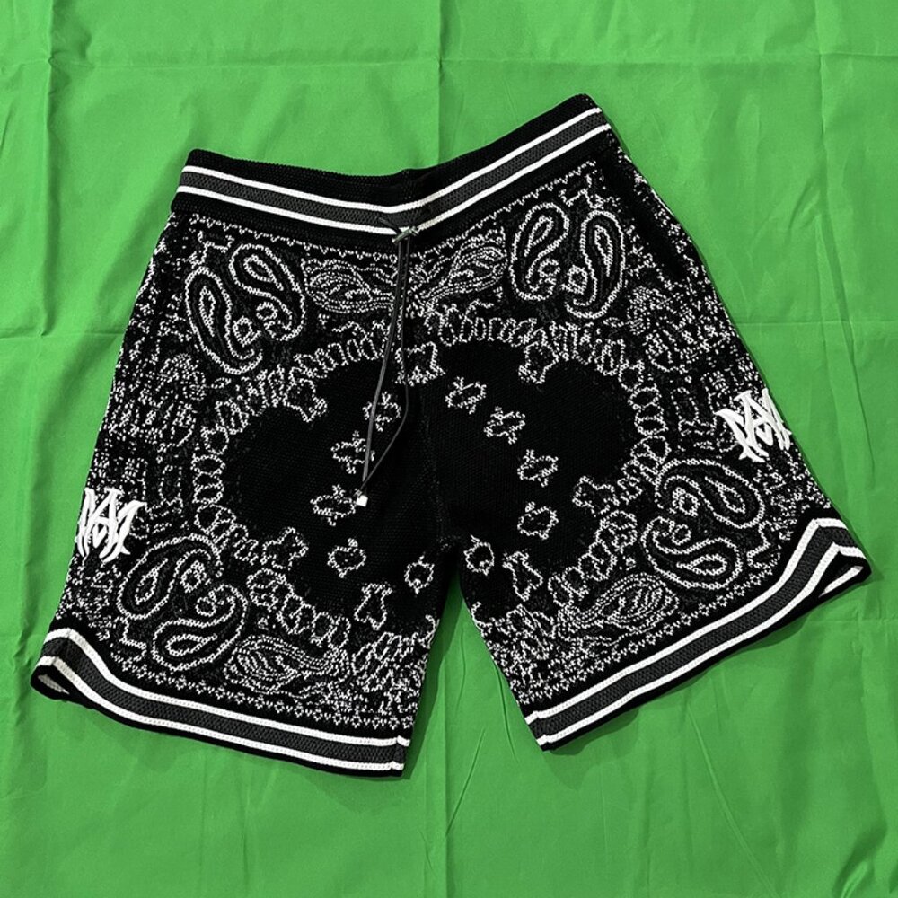 Amiri Black Sports Paisley Shorts